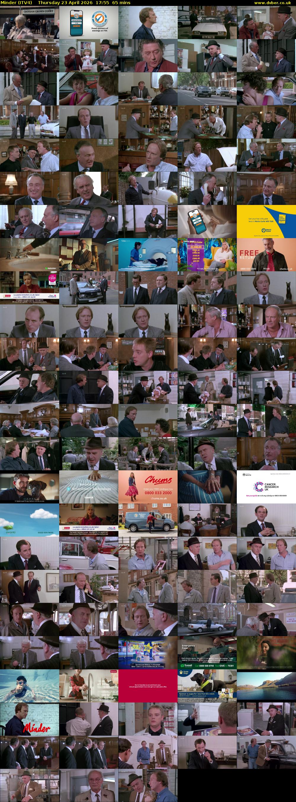 Minder (ITV4) Thursday 23 April 2026 17:55 - 19:00