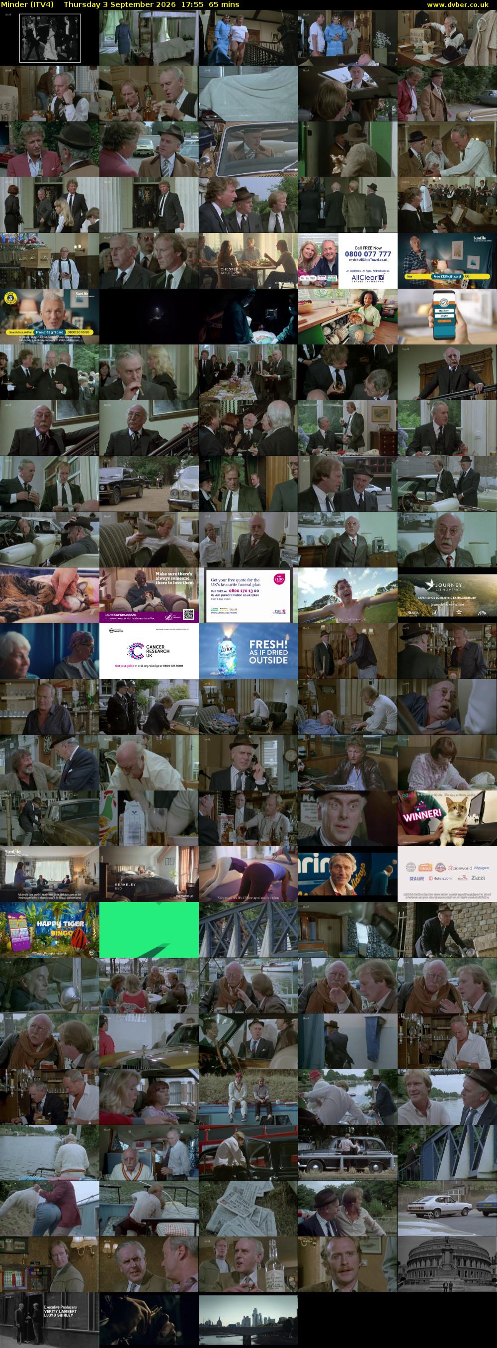 Minder (ITV4) Thursday 3 September 2026 17:55 - 19:00