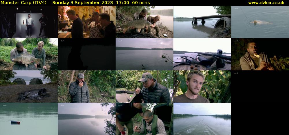 Monster Carp (ITV4) Sunday 3 September 2023 17:00 - 18:00