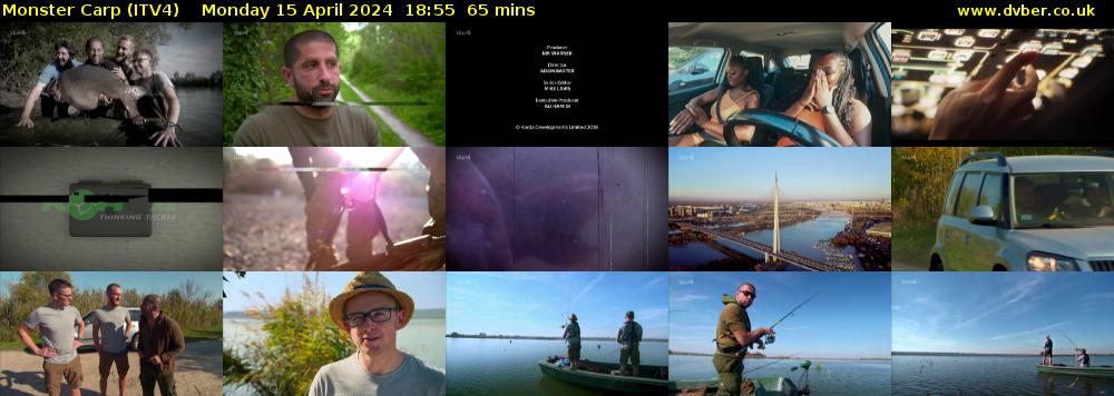 Monster Carp (ITV4) Monday 15 April 2024 18:55 - 20:00