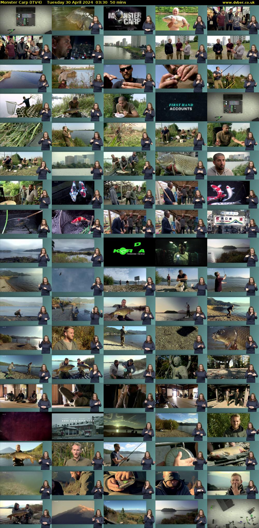 Monster Carp (ITV4) Tuesday 30 April 2024 03:30 - 04:20