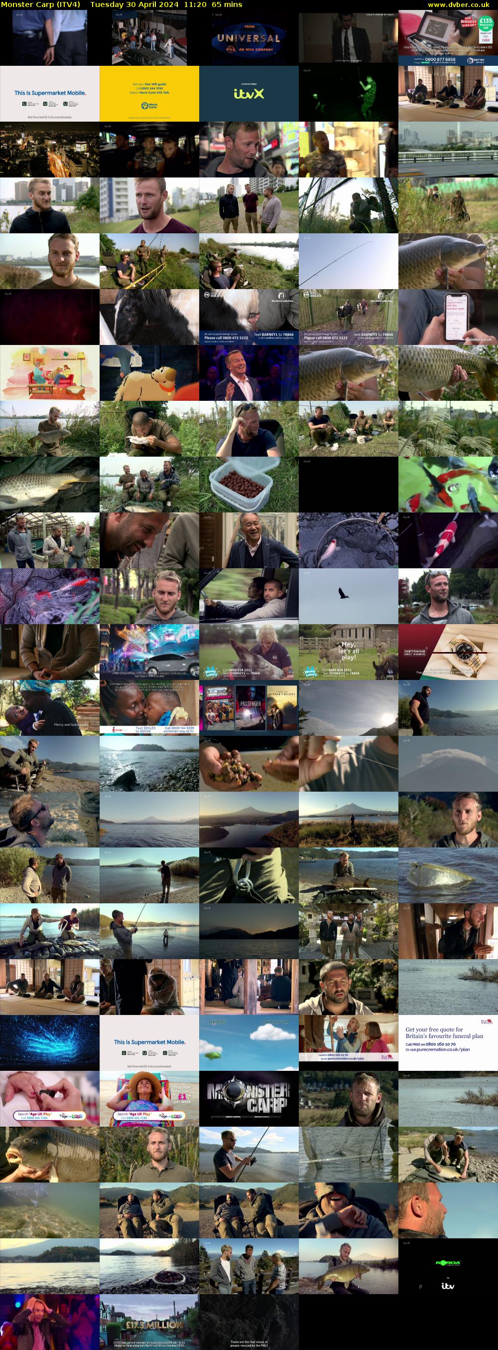 Monster Carp (ITV4) Tuesday 30 April 2024 11:20 - 12:25