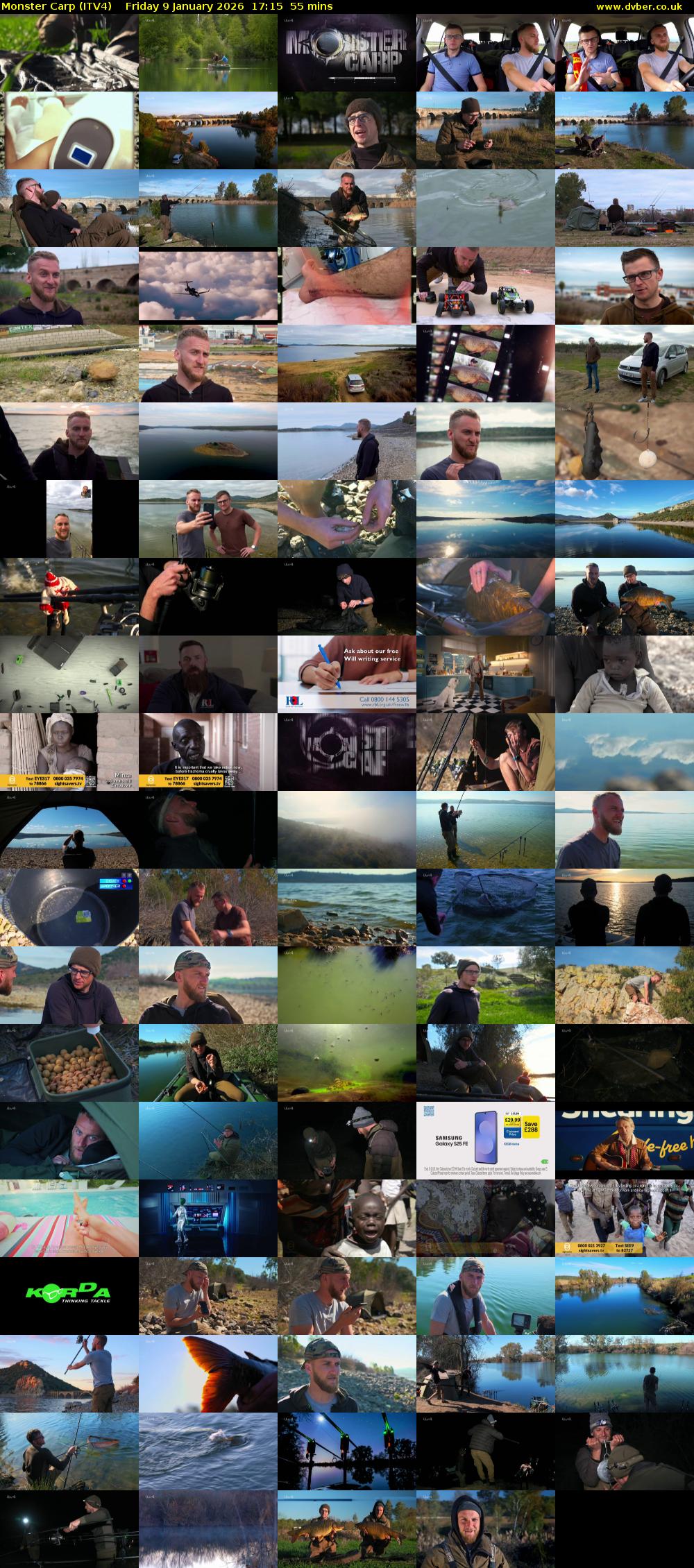 Monster Carp (ITV4) Friday 9 January 2026 17:15 - 18:10