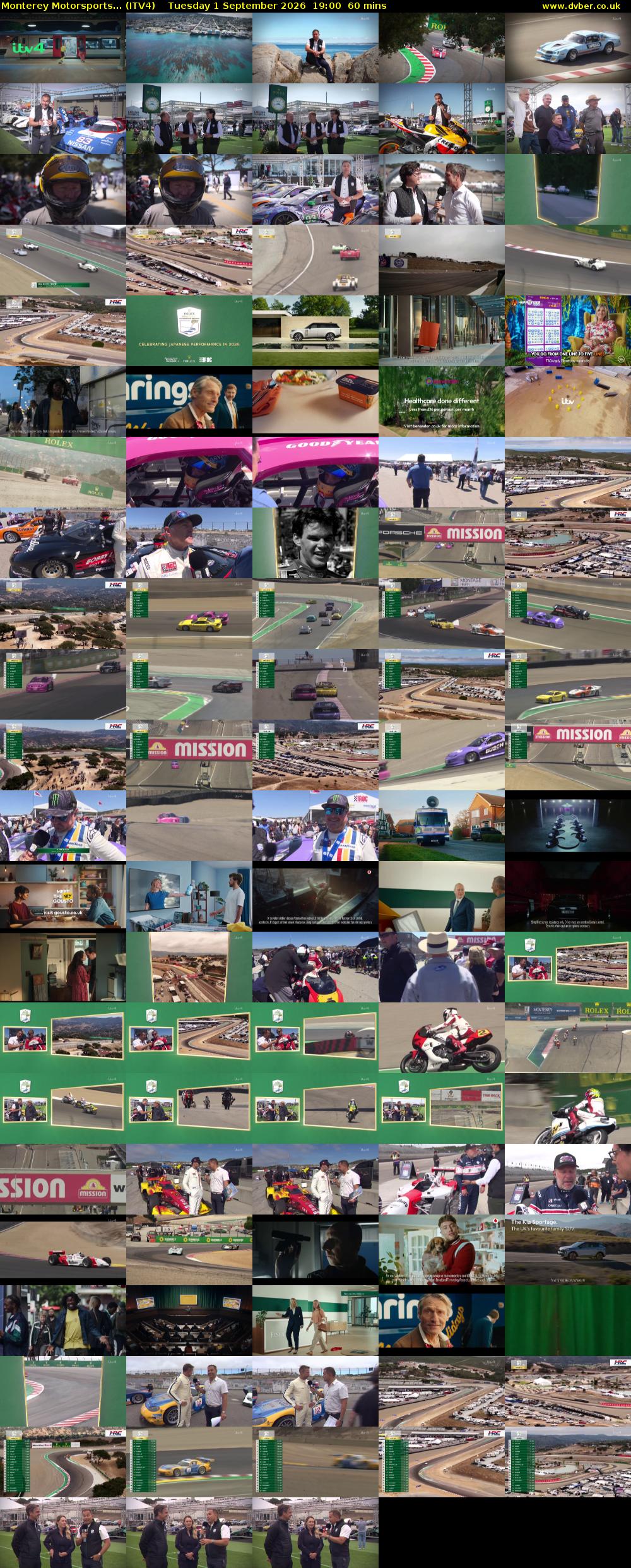 Monterey Motorsports... (ITV4) Tuesday 1 September 2026 19:00 - 20:00