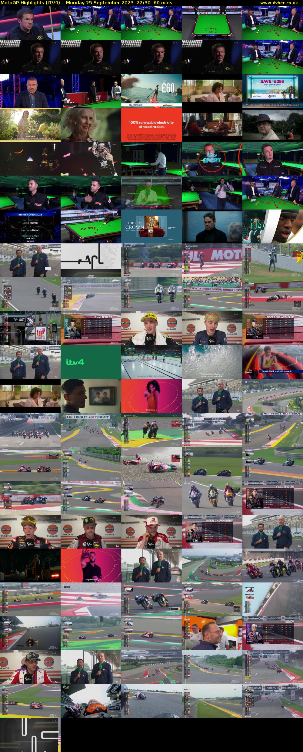 MotoGP Highlights (ITV4) Monday 25 September 2023 22:30 - 23:30