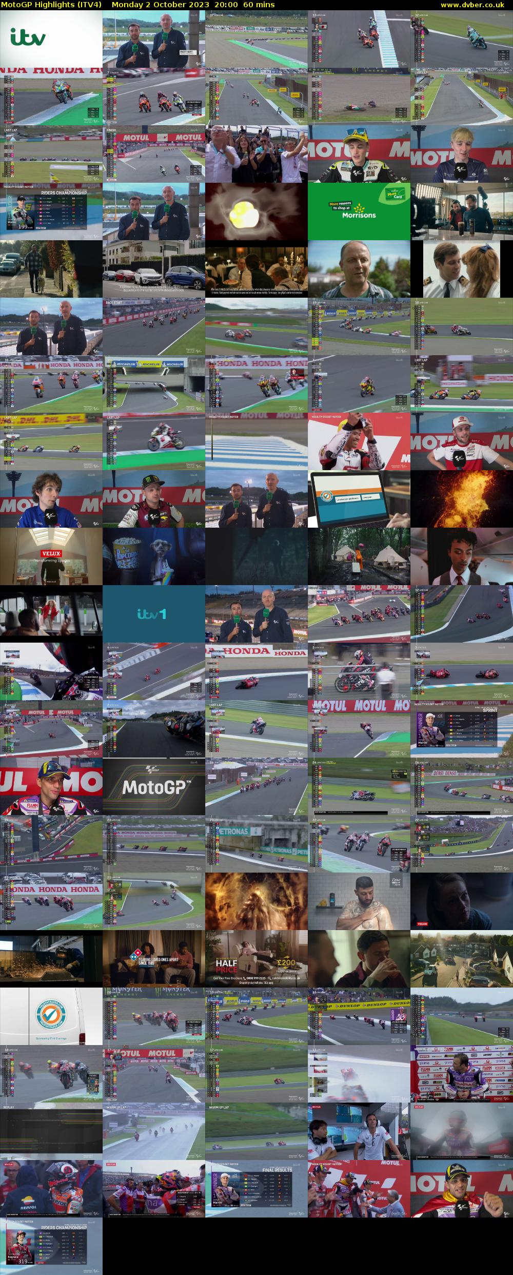 MotoGP Highlights (ITV4) Monday 2 October 2023 20:00 - 21:00