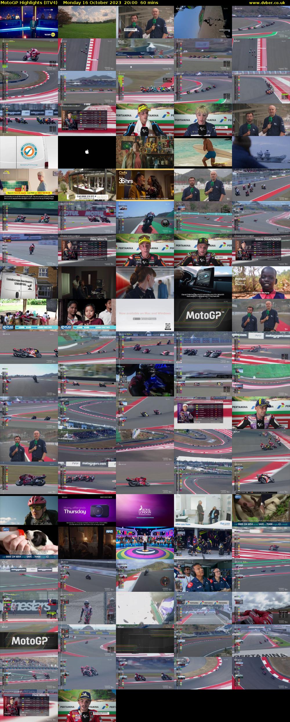 MotoGP Highlights (ITV4) Monday 16 October 2023 20:00 - 21:00