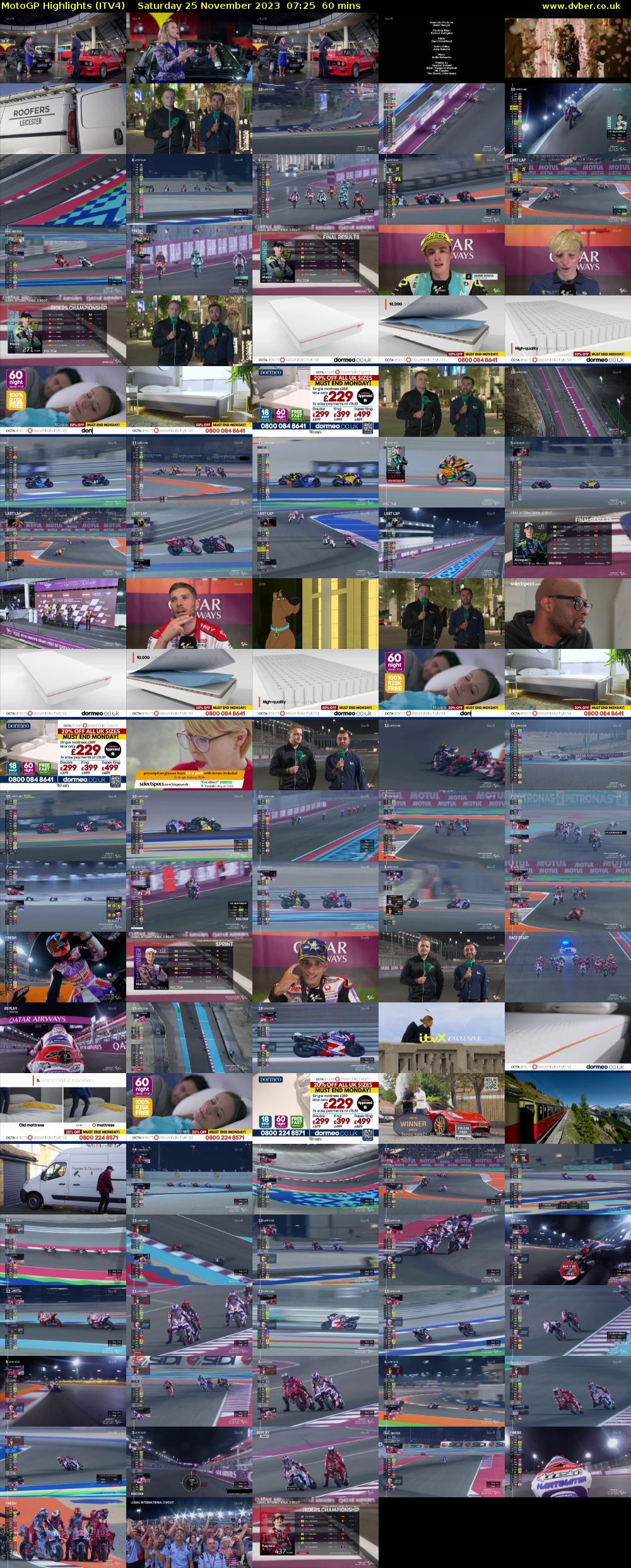 MotoGP Highlights (ITV4) Saturday 25 November 2023 07:25 - 08:25