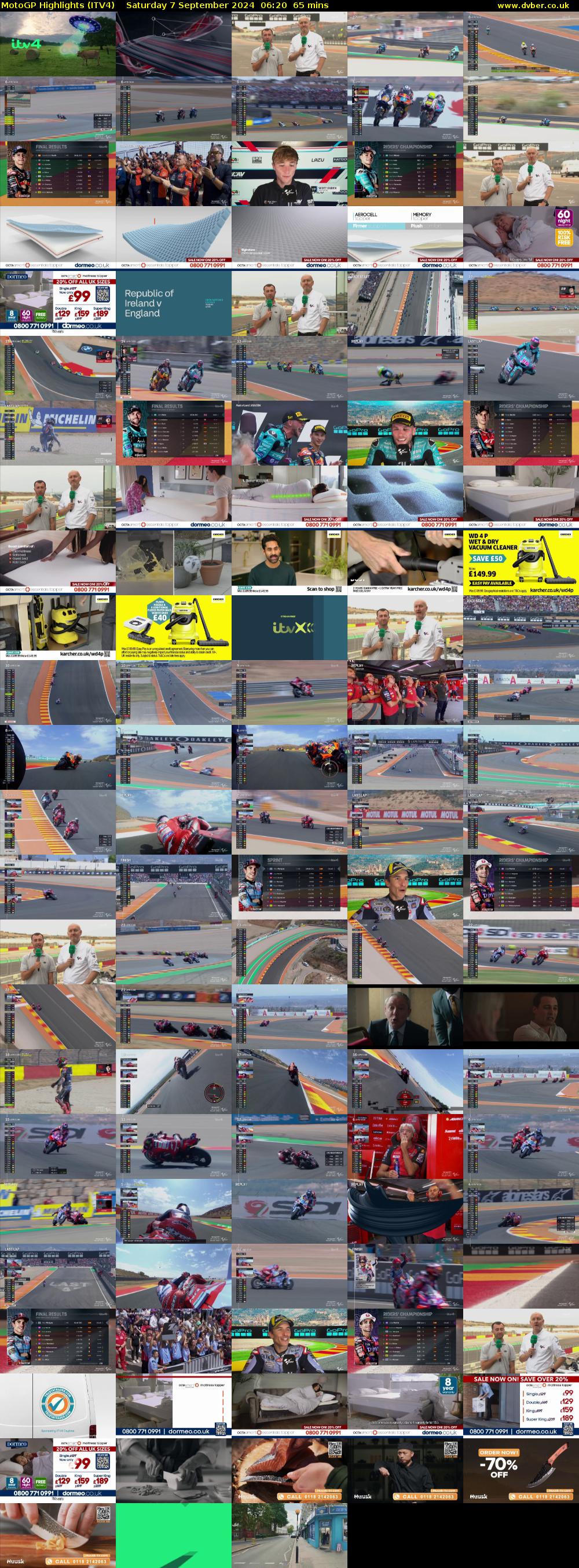 MotoGP Highlights (ITV4) Saturday 7 September 2024 06:20 - 07:25