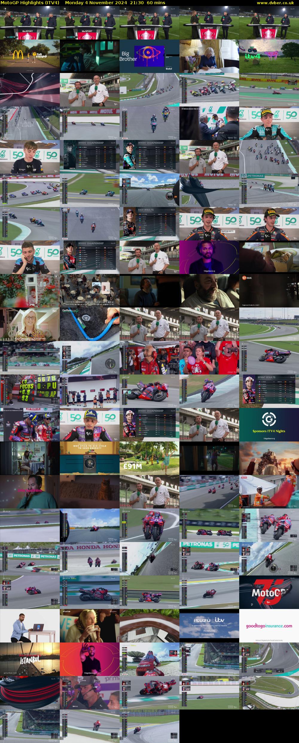 MotoGP Highlights (ITV4) Monday 4 November 2024 21:30 - 22:30