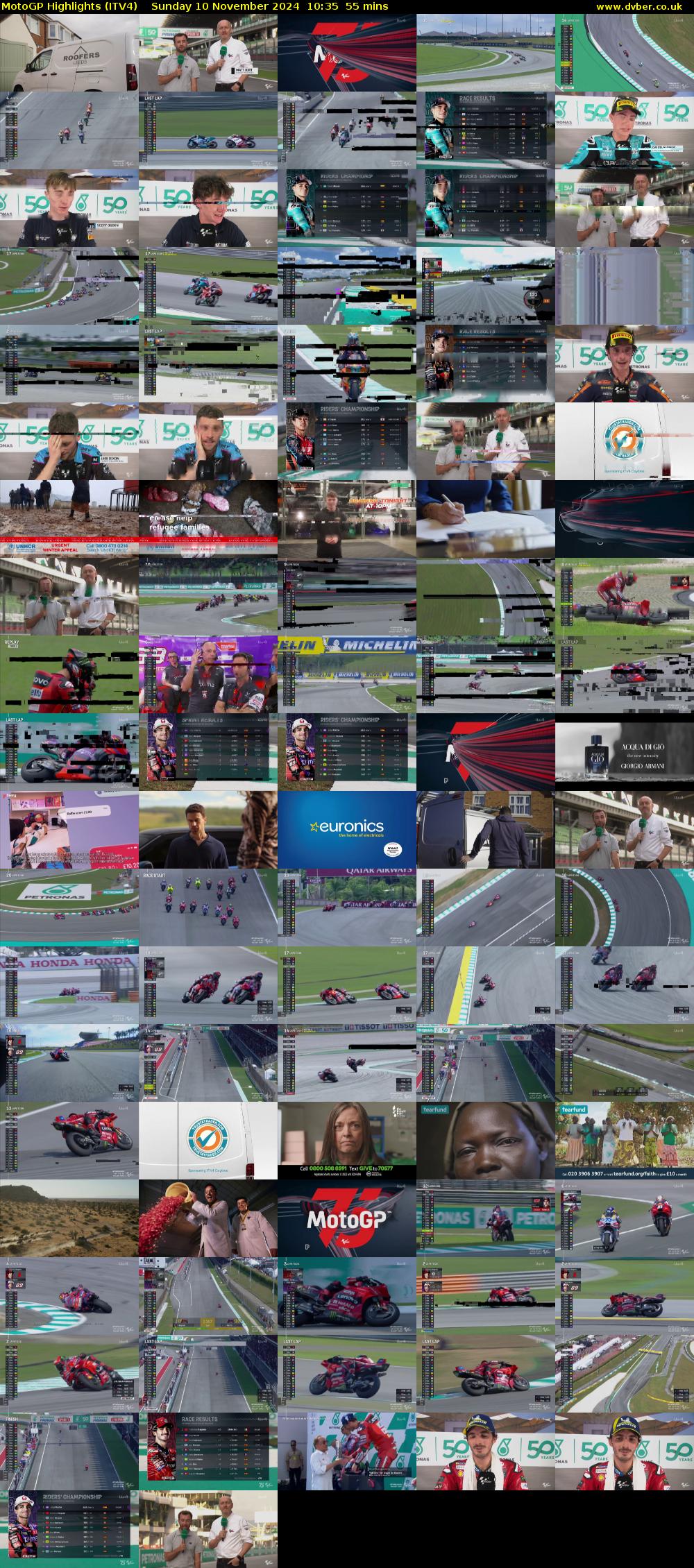 MotoGP Highlights (ITV4) Sunday 10 November 2024 10:35 - 11:30