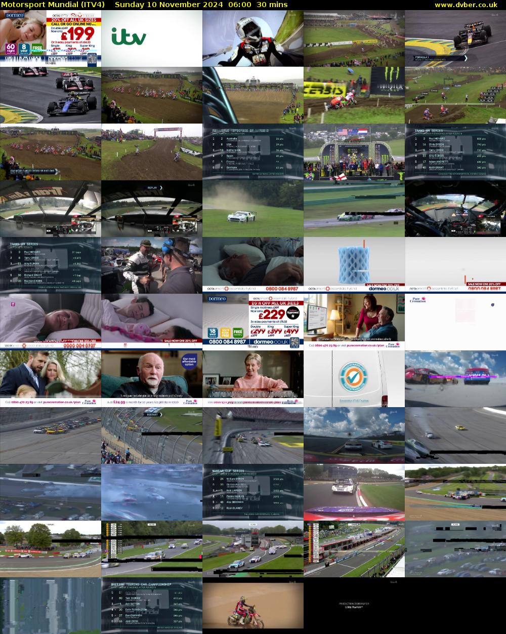 Motorsport Mundial (ITV4) Sunday 10 November 2024 06:00 - 06:30