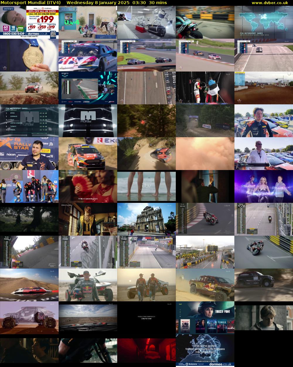 Motorsport Mundial (ITV4) Wednesday 8 January 2025 03:30 - 04:00