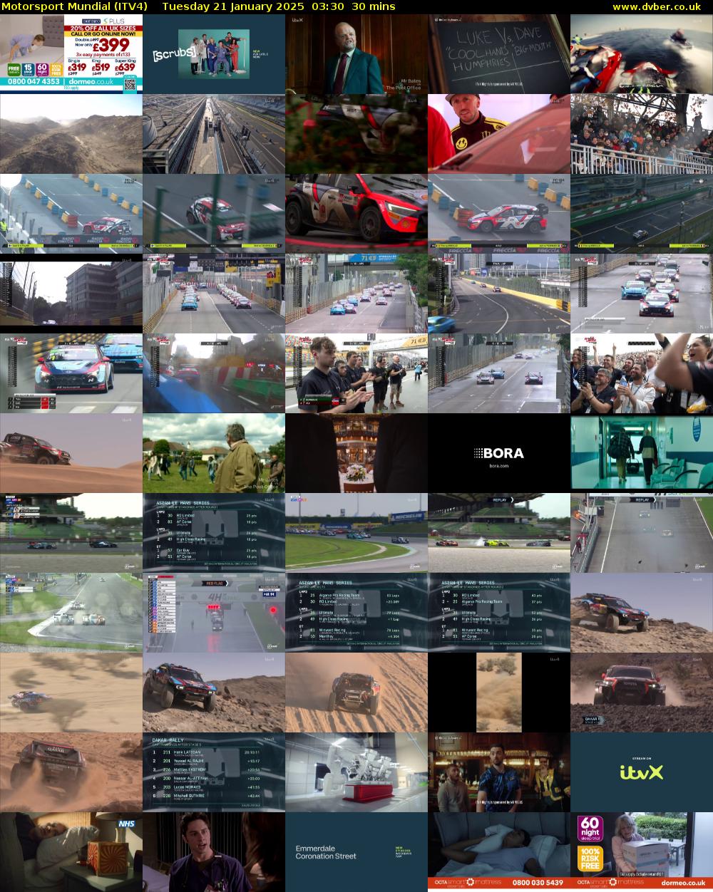 Motorsport Mundial (ITV4) Tuesday 21 January 2025 03:30 - 04:00