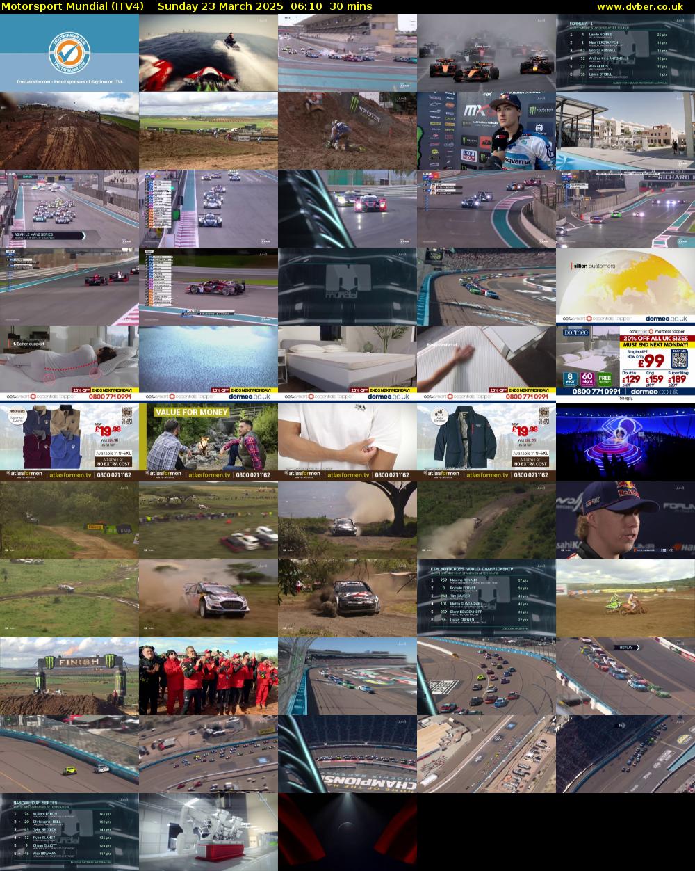 Motorsport Mundial (ITV4) Sunday 23 March 2025 06:10 - 06:40