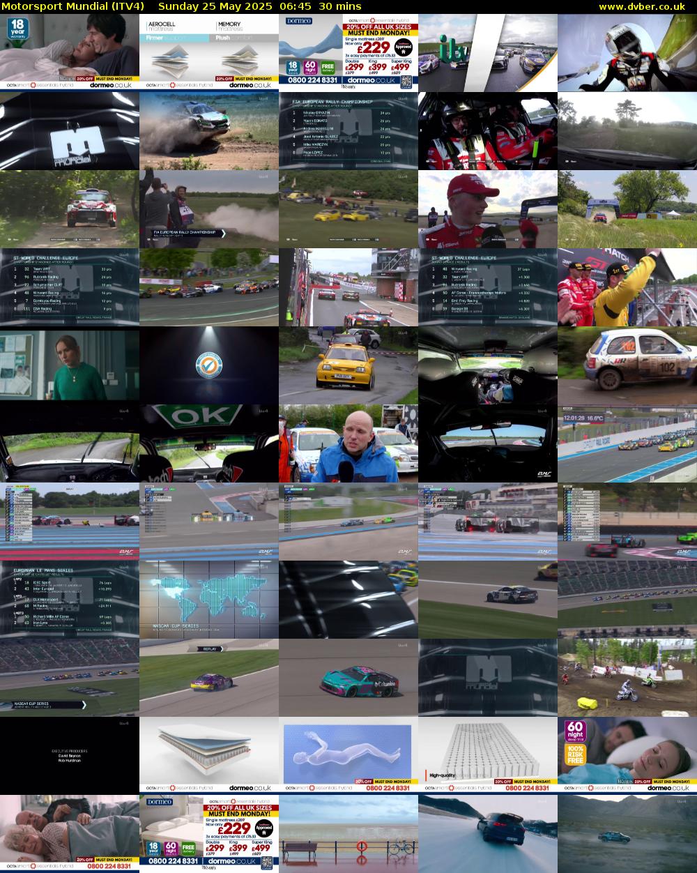 Motorsport Mundial (ITV4) Sunday 25 May 2025 06:45 - 07:15