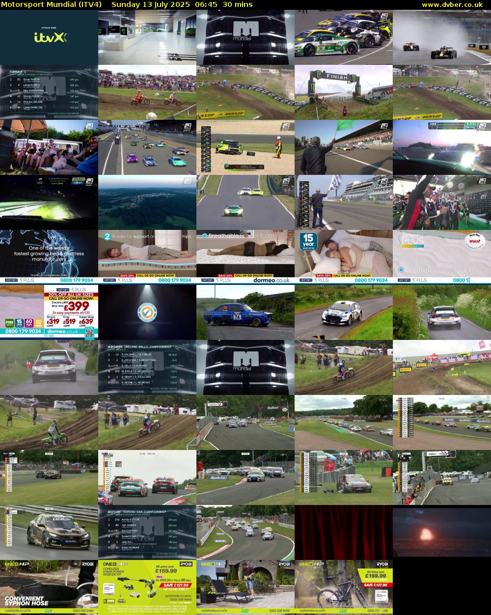 Motorsport Mundial (ITV4) Sunday 13 July 2025 06:45 - 07:15