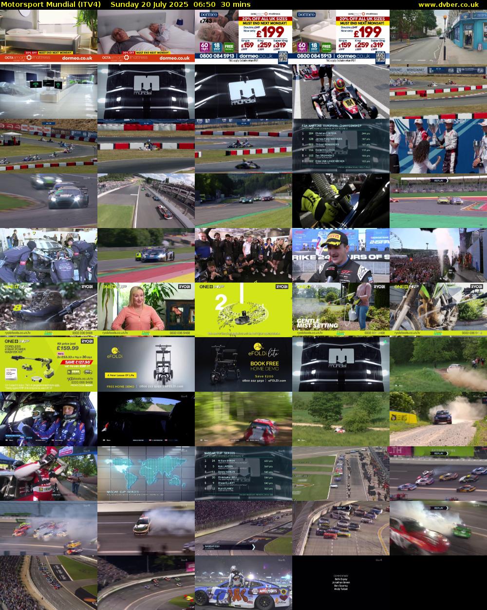 Motorsport Mundial (ITV4) Sunday 20 July 2025 06:50 - 07:20
