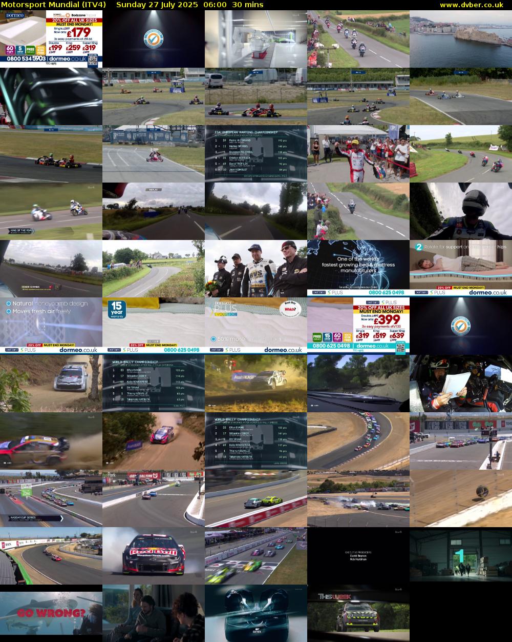 Motorsport Mundial (ITV4) Sunday 27 July 2025 06:00 - 06:30