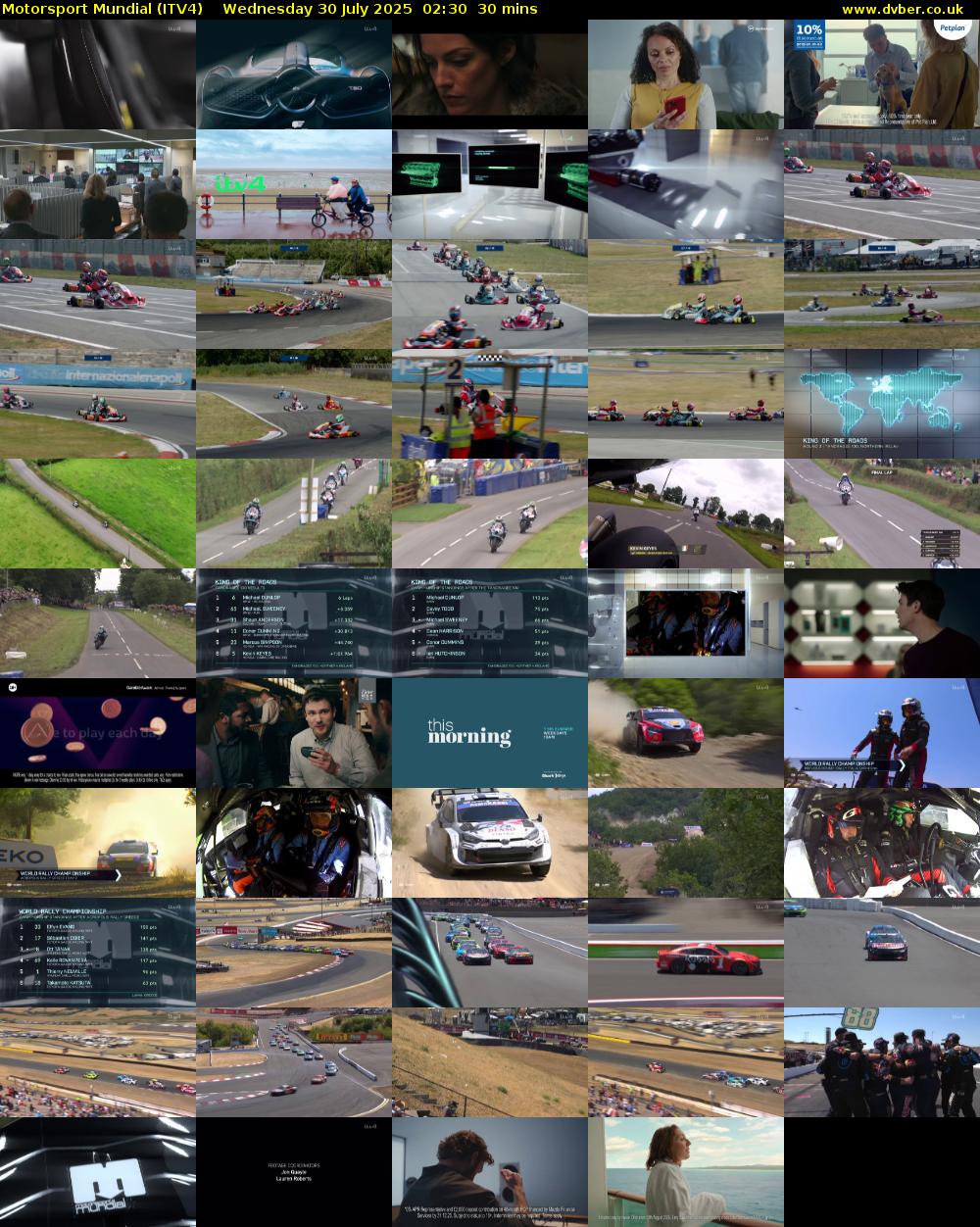 Motorsport Mundial (ITV4) Wednesday 30 July 2025 02:30 - 03:00