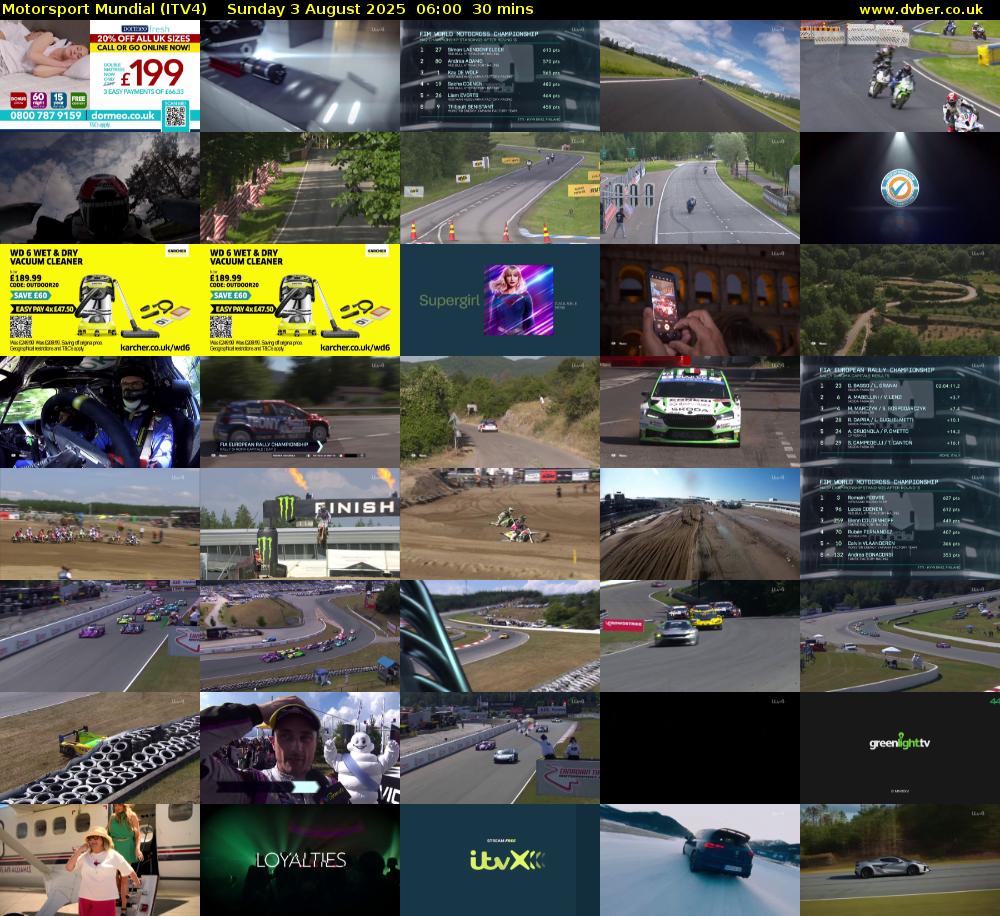Motorsport Mundial (ITV4) Sunday 3 August 2025 06:00 - 06:30