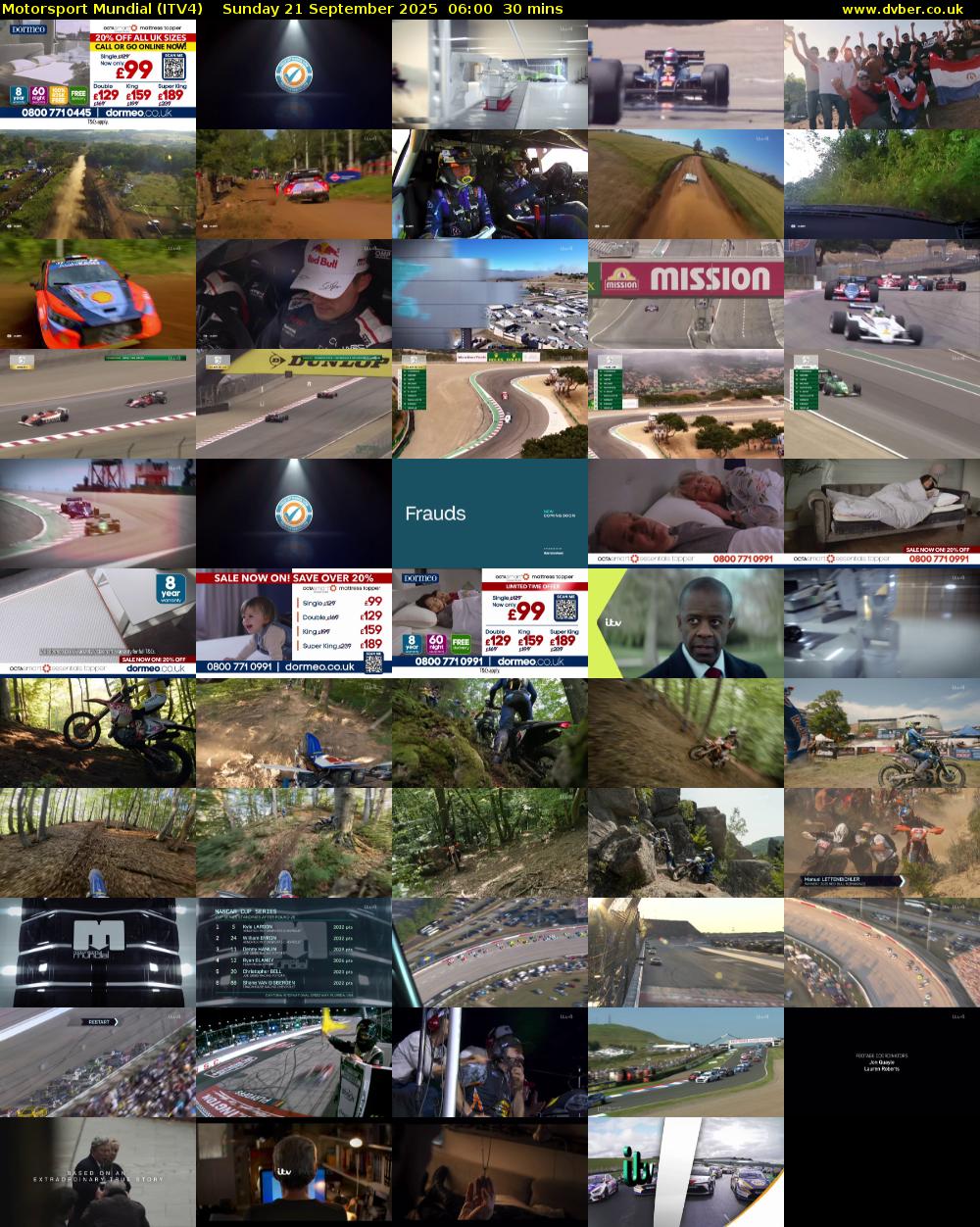 Motorsport Mundial (ITV4) Sunday 21 September 2025 06:00 - 06:30