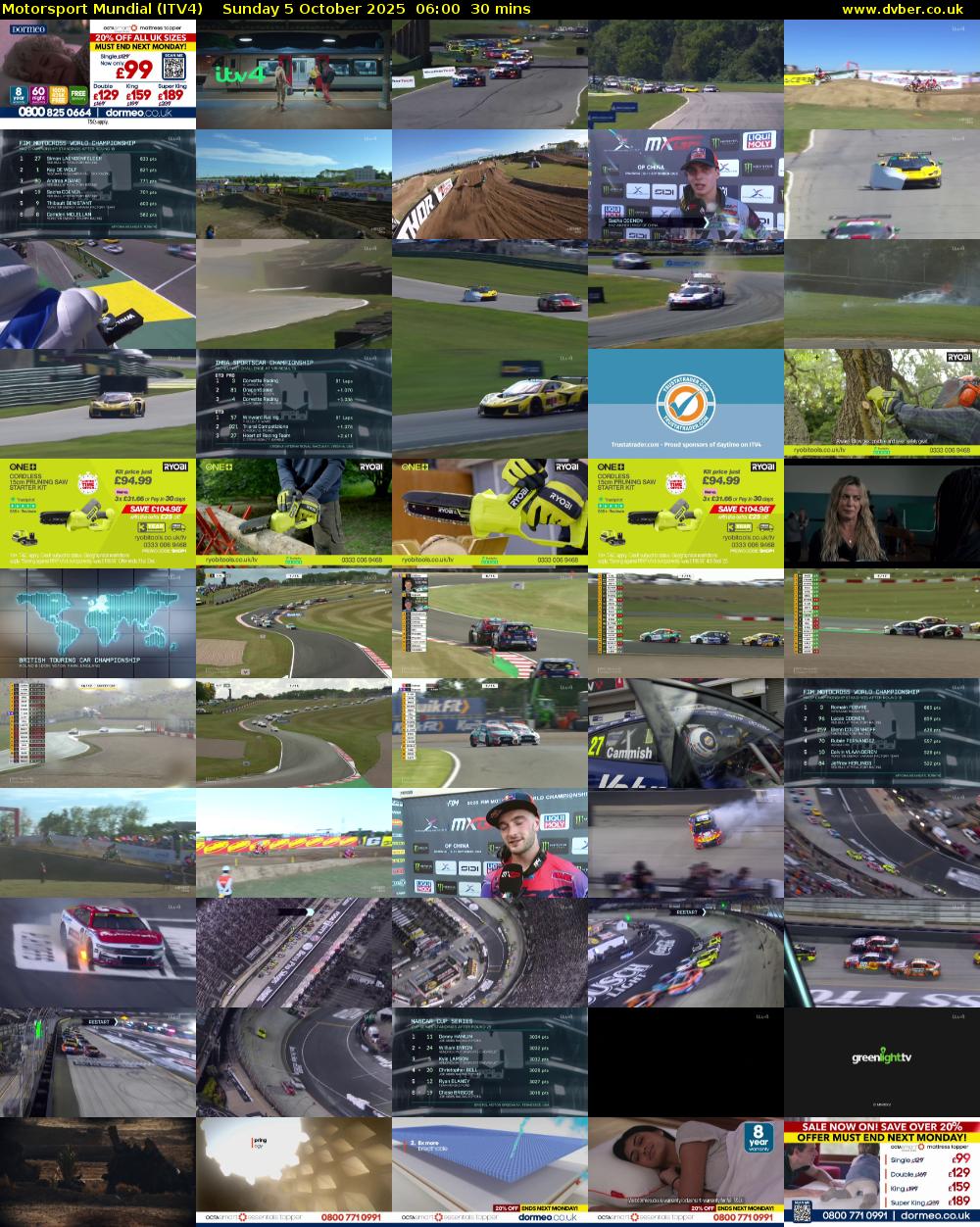 Motorsport Mundial (ITV4) Sunday 5 October 2025 06:00 - 06:30