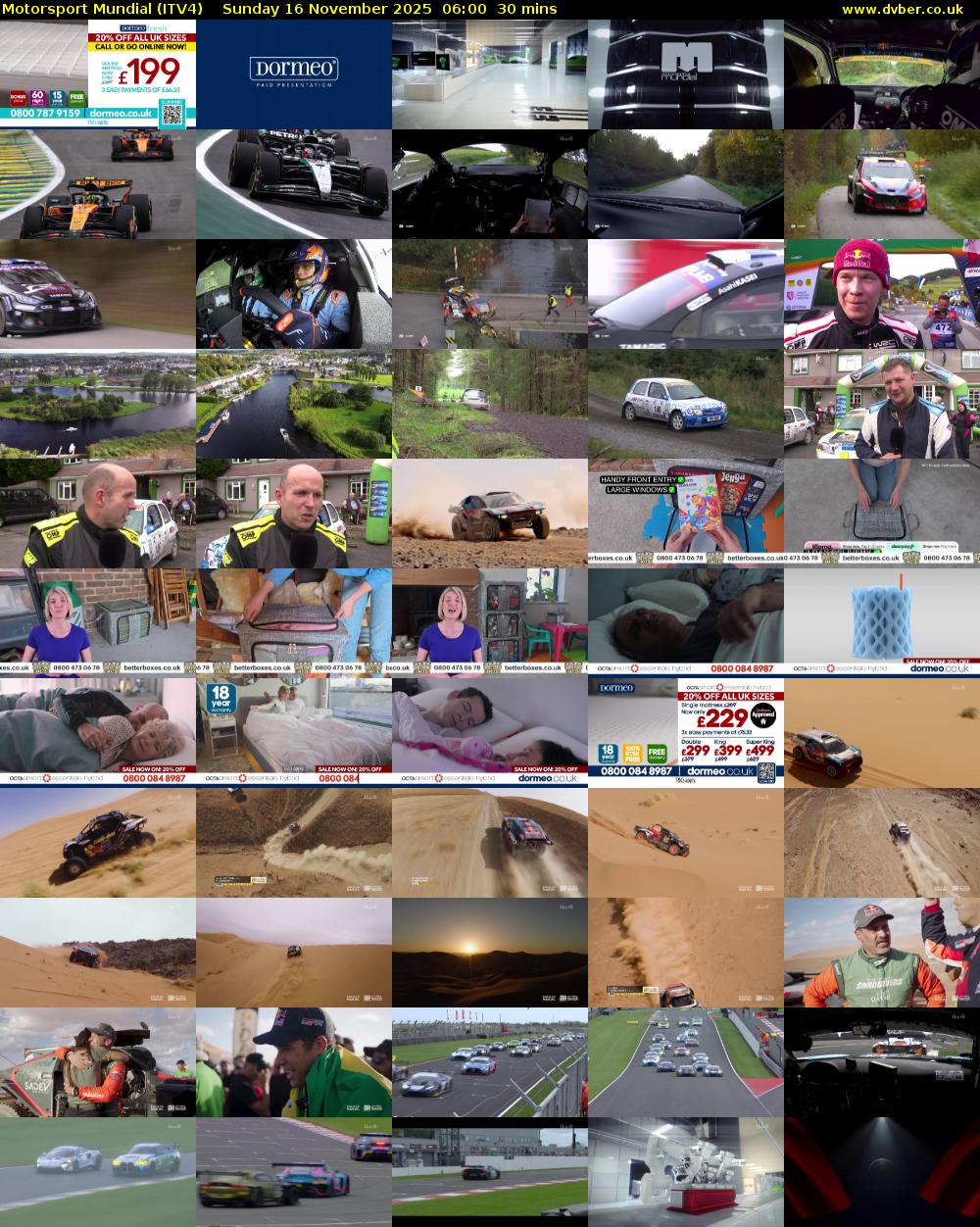 Motorsport Mundial (ITV4) Sunday 16 November 2025 06:00 - 06:30