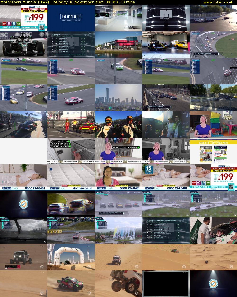 Motorsport Mundial (ITV4) Sunday 30 November 2025 06:00 - 06:30