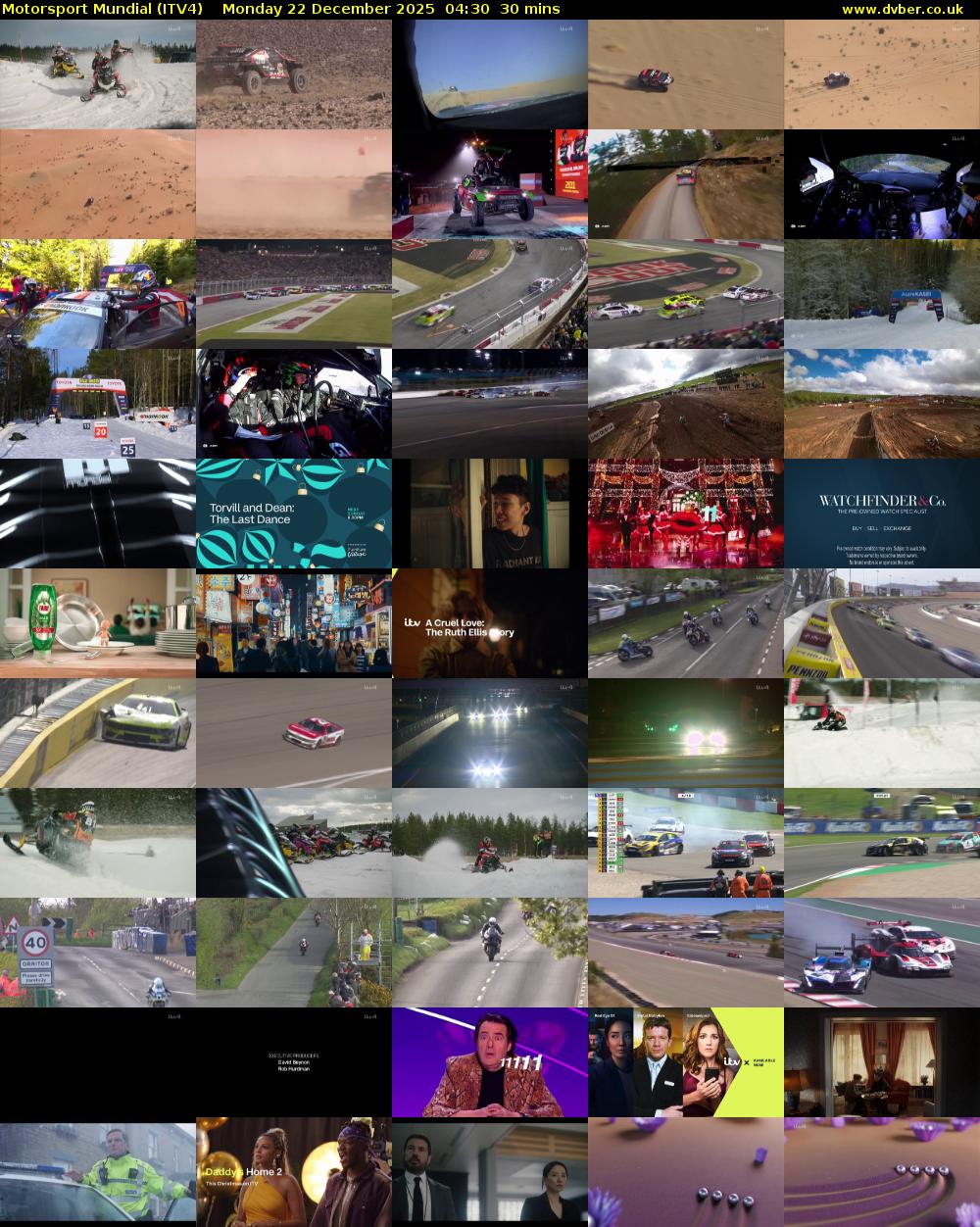 Motorsport Mundial (ITV4) Monday 22 December 2025 04:30 - 05:00