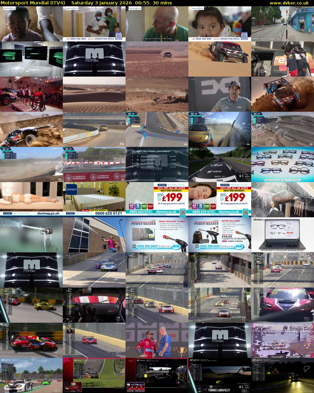 Motorsport Mundial (ITV4) Saturday 3 January 2026 06:55 - 07:25
