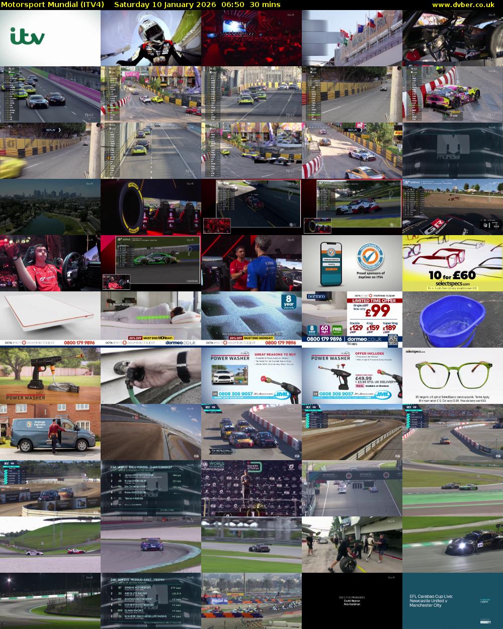 Motorsport Mundial (ITV4) Saturday 10 January 2026 06:50 - 07:20