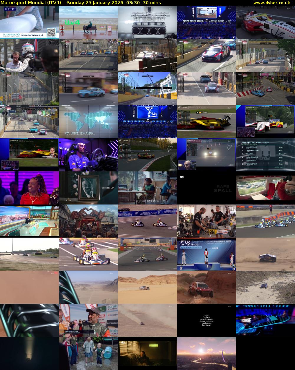Motorsport Mundial (ITV4) Sunday 25 January 2026 03:30 - 04:00