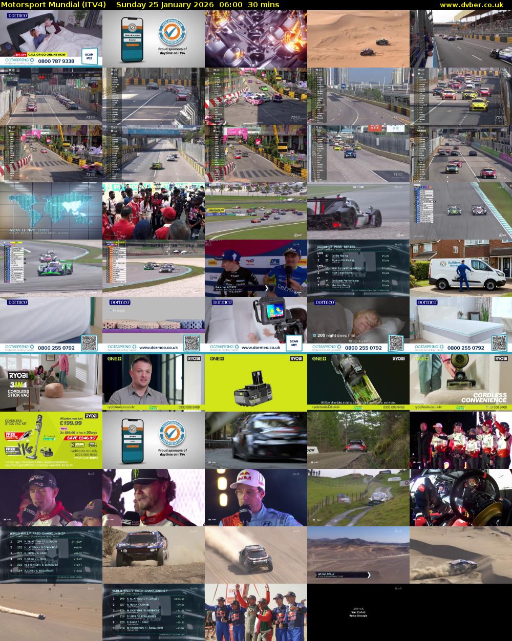 Motorsport Mundial (ITV4) Sunday 25 January 2026 06:00 - 06:30