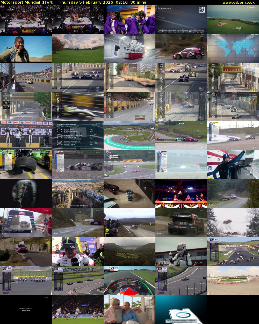 Motorsport Mundial (ITV4) Thursday 5 February 2026 02:10 - 02:40