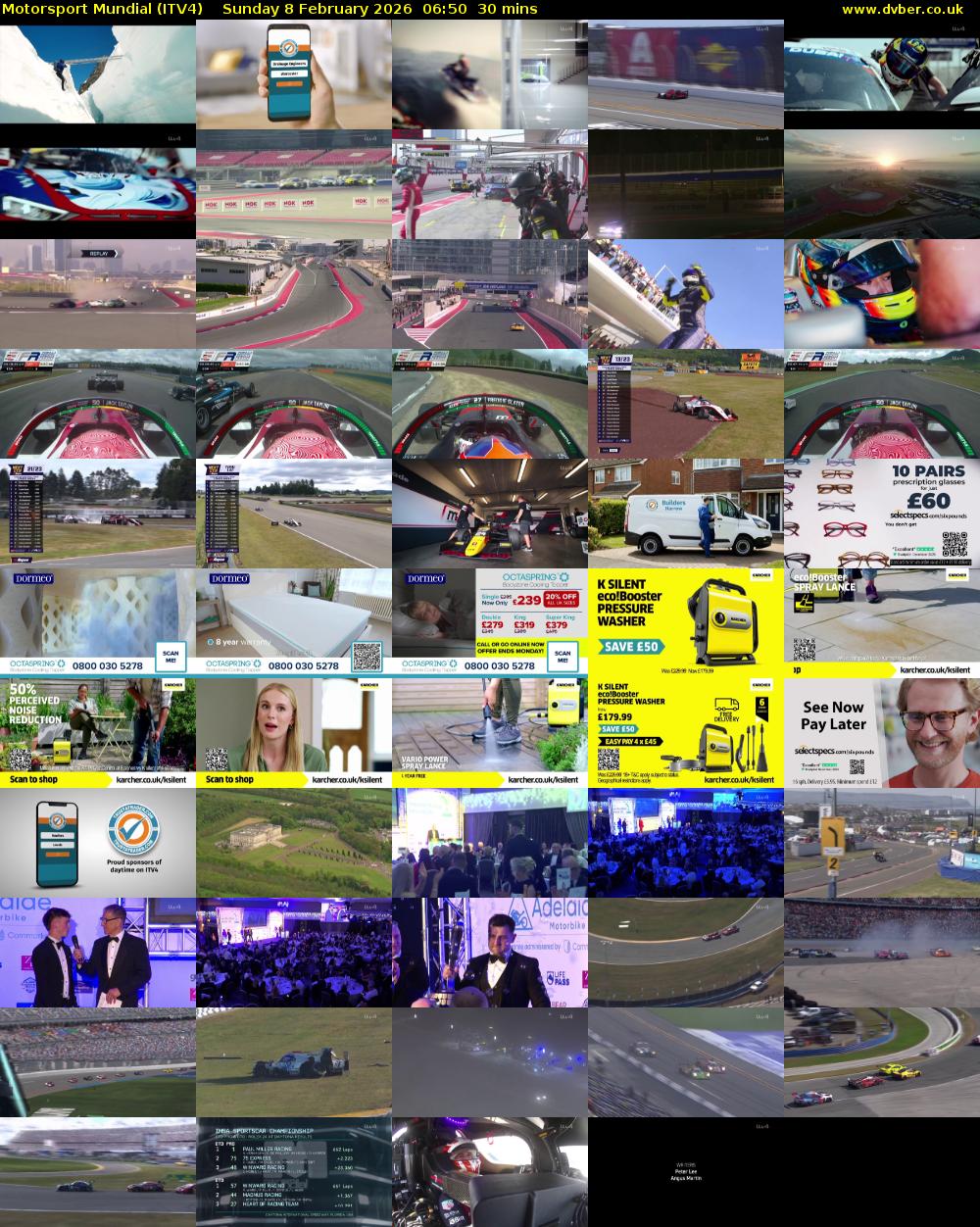 Motorsport Mundial (ITV4) Sunday 8 February 2026 06:50 - 07:20