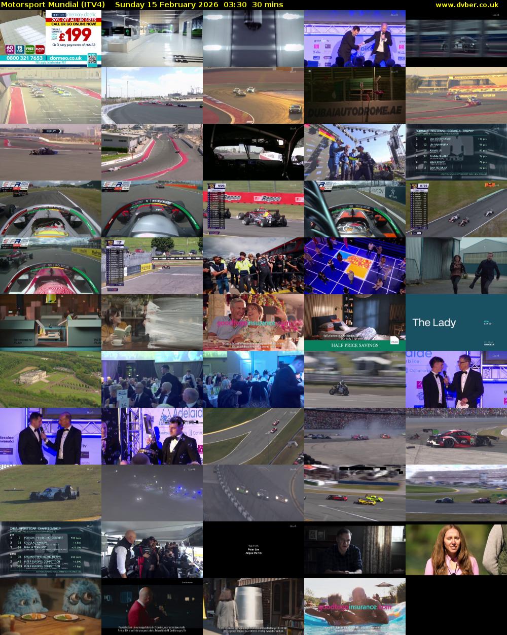 Motorsport Mundial (ITV4) Sunday 15 February 2026 03:30 - 04:00