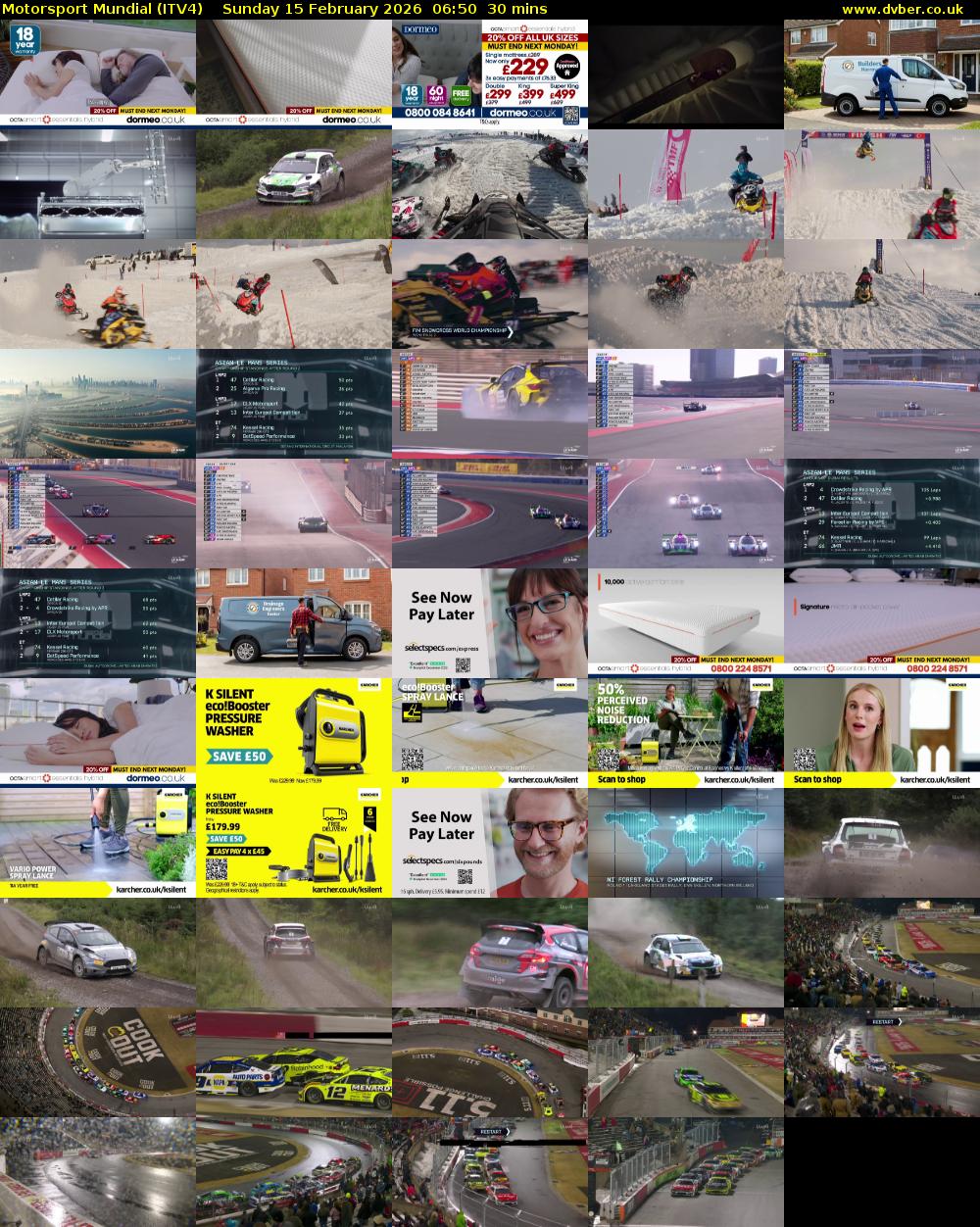 Motorsport Mundial (ITV4) Sunday 15 February 2026 06:50 - 07:20