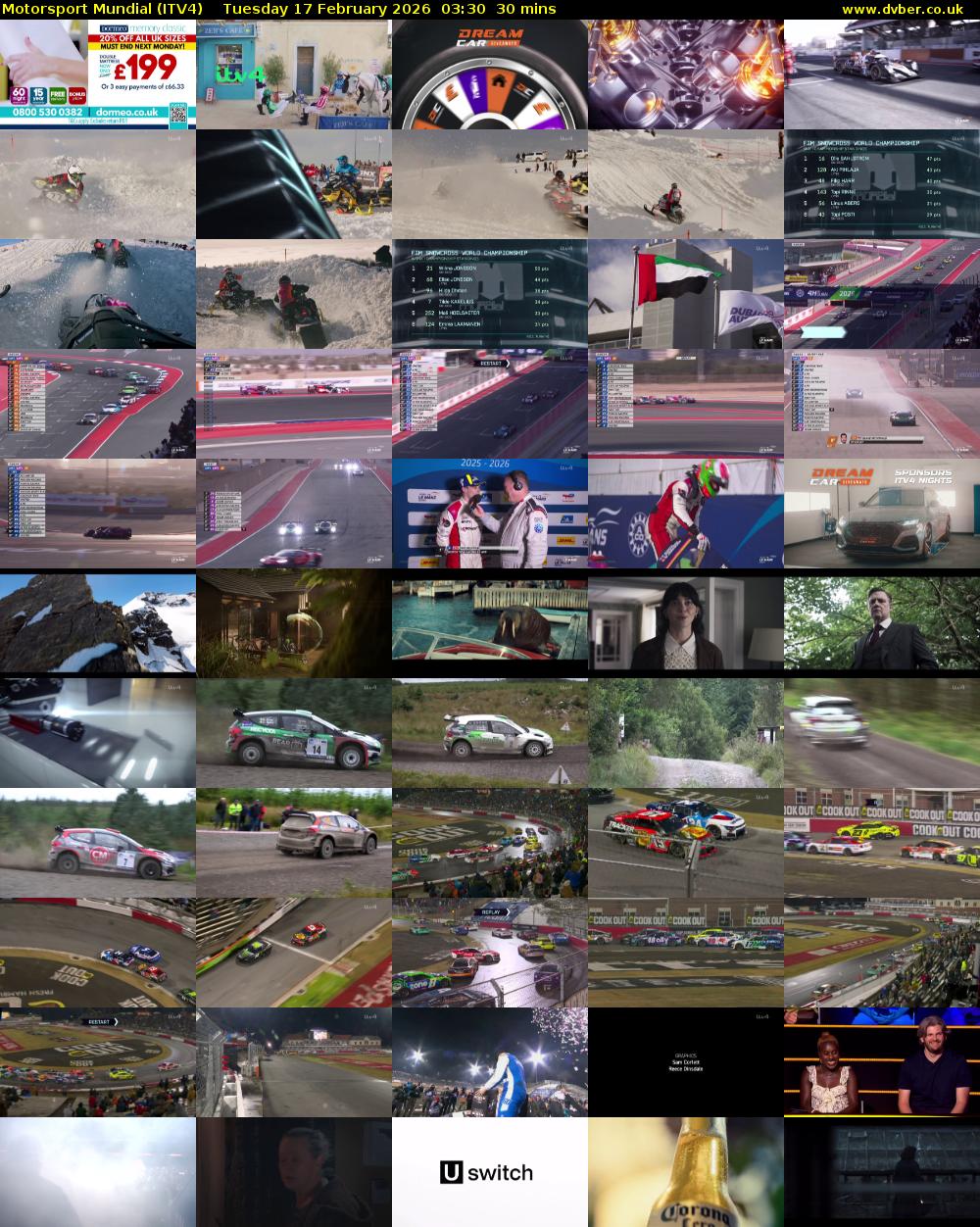 Motorsport Mundial (ITV4) Tuesday 17 February 2026 03:30 - 04:00