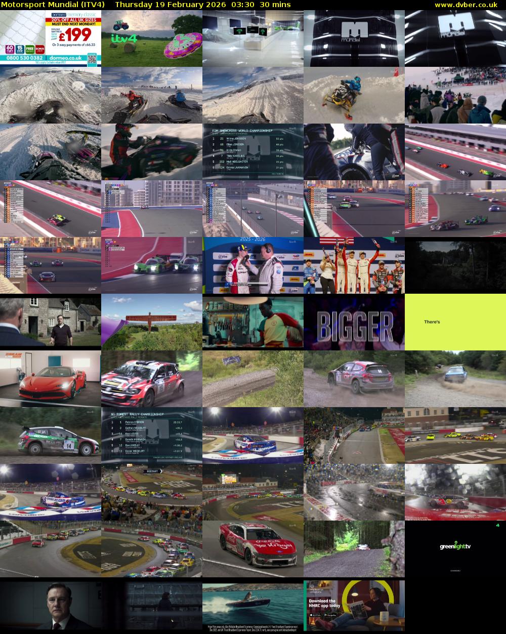 Motorsport Mundial (ITV4) Thursday 19 February 2026 03:30 - 04:00