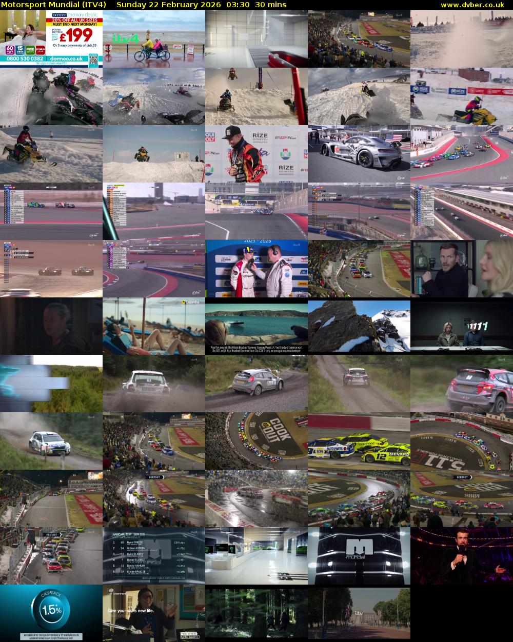 Motorsport Mundial (ITV4) Sunday 22 February 2026 03:30 - 04:00
