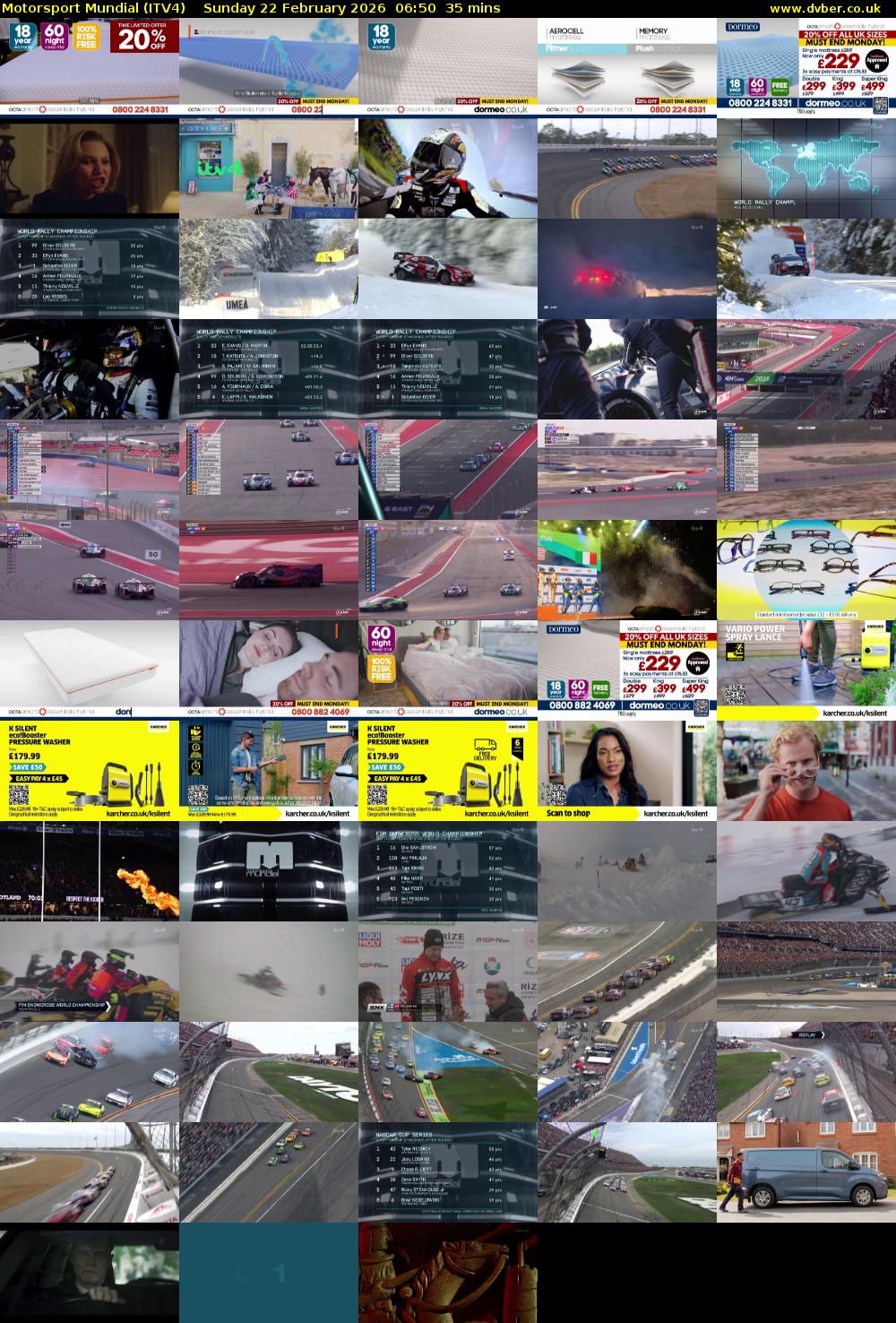 Motorsport Mundial (ITV4) Sunday 22 February 2026 06:50 - 07:25