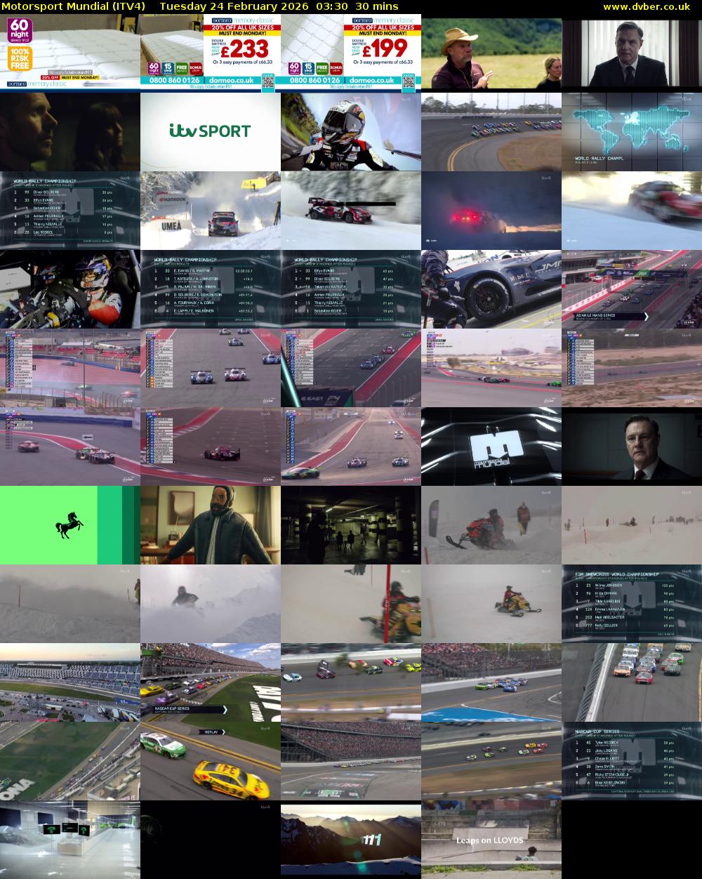 Motorsport Mundial (ITV4) Tuesday 24 February 2026 03:30 - 04:00