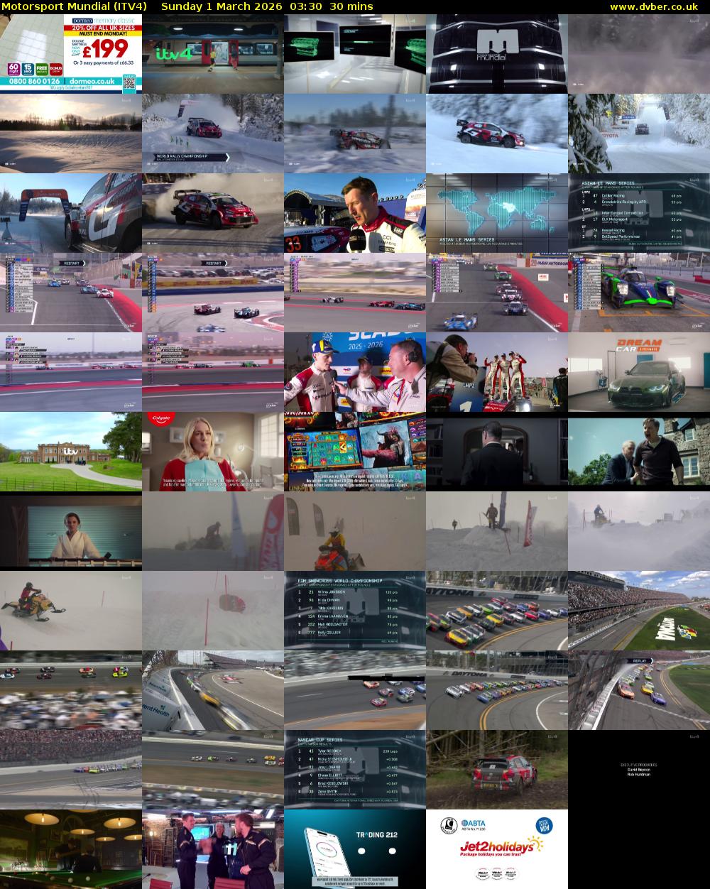 Motorsport Mundial (ITV4) Sunday 1 March 2026 03:30 - 04:00