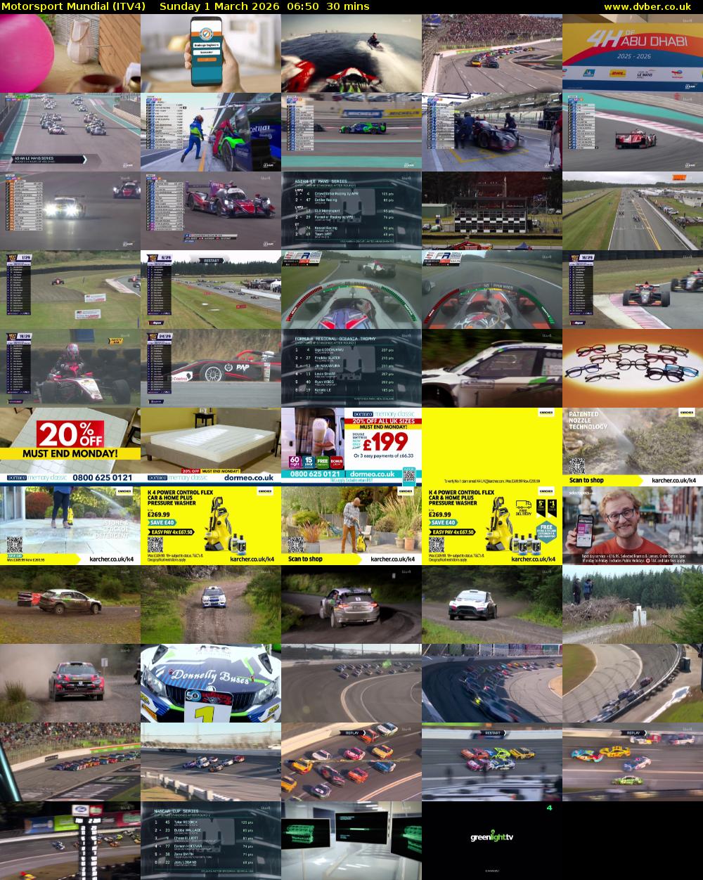 Motorsport Mundial (ITV4) Sunday 1 March 2026 06:50 - 07:20