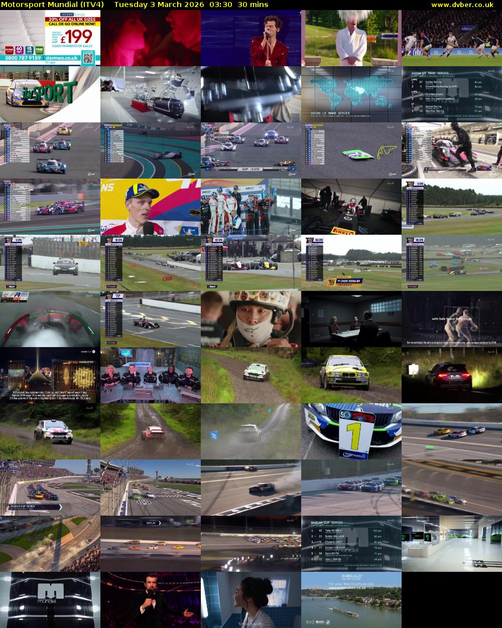 Motorsport Mundial (ITV4) Tuesday 3 March 2026 03:30 - 04:00