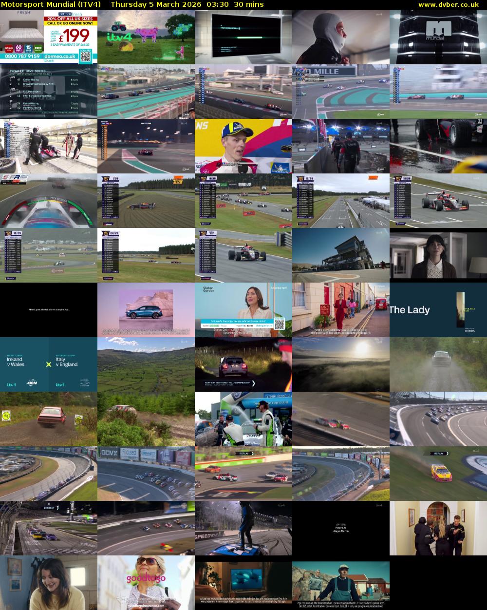Motorsport Mundial (ITV4) Thursday 5 March 2026 03:30 - 04:00