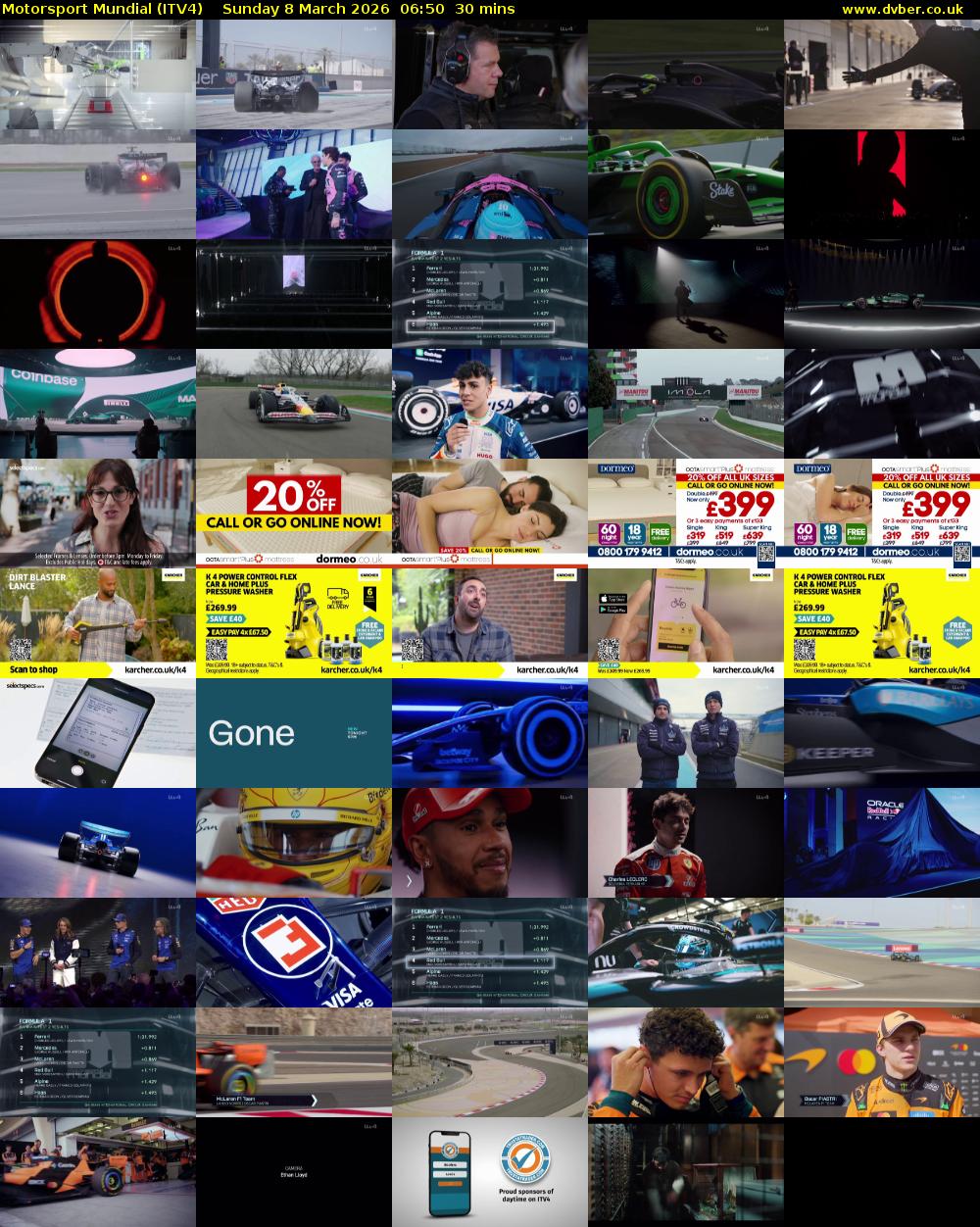 Motorsport Mundial (ITV4) Sunday 8 March 2026 06:50 - 07:20