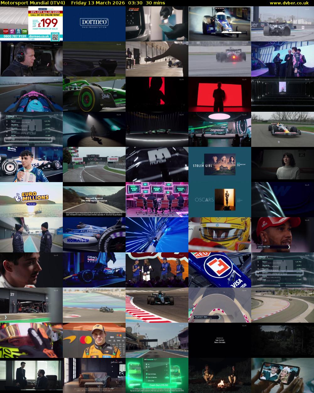 Motorsport Mundial (ITV4) Friday 13 March 2026 03:30 - 04:00