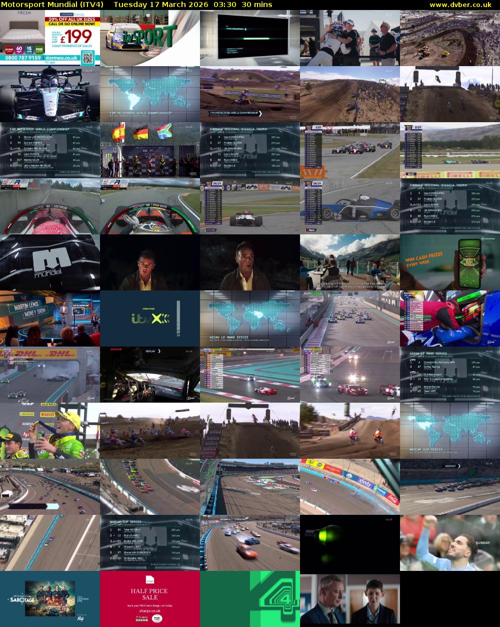 Motorsport Mundial (ITV4) Tuesday 17 March 2026 03:30 - 04:00